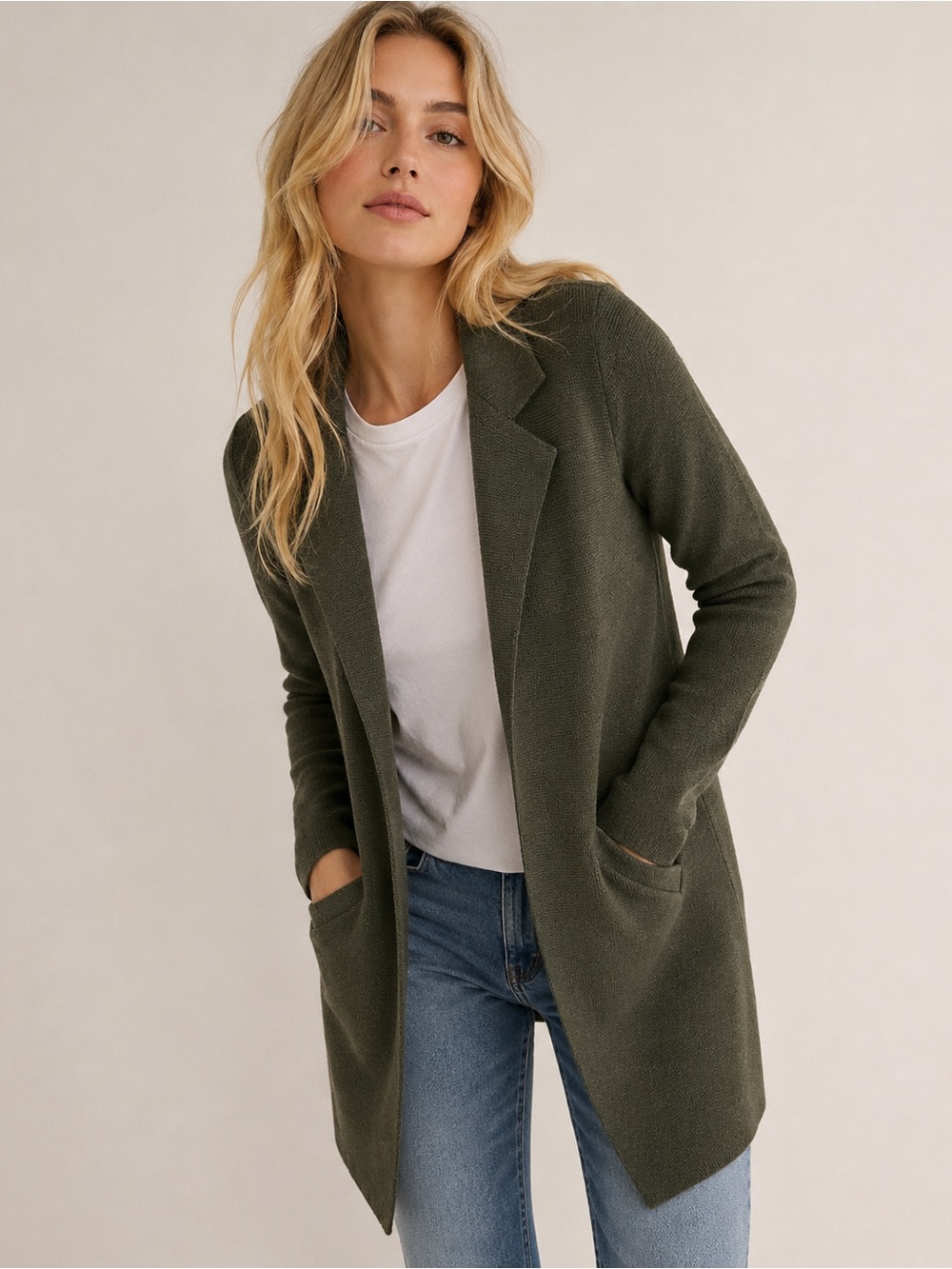 J.Crew Olive Green Longline Cardigan Sweater | XS
